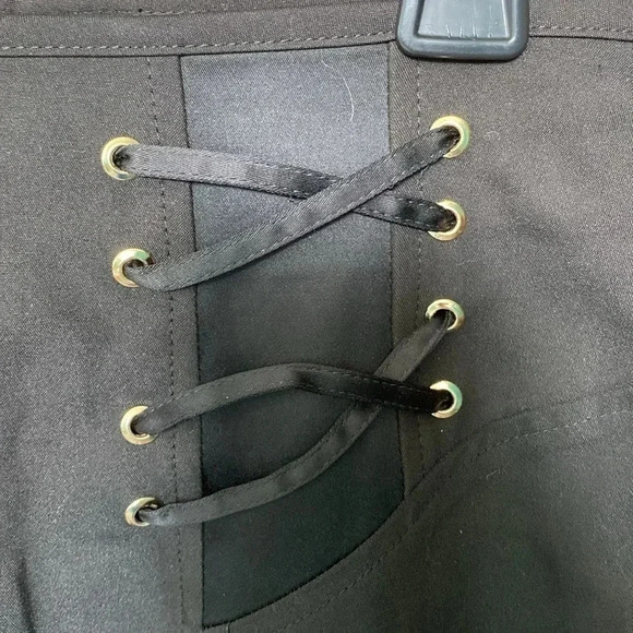 Cache Black Selpato Pencil Skirt Grommet Lace Up - Picture 2 of 7